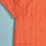 Fashion Women's Autumn Winter Solid Color Long Knit Cardigan Coat