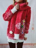 Women Fall/Winter Snowflake Themed Scarf Sweater (Two-Piece Set)
