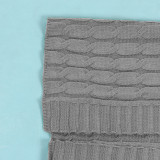 Fashion Women's Autumn Winter Solid Color Long Knit Cardigan Coat