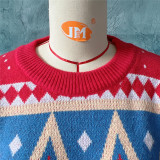Women Casual Christmas Round Neck Long Sleeve Sweater