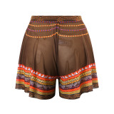 Women Long-Sleeved Mesh One-Piece Swimsuit