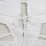 Fashion Women's Halter Neck Knit Cut-Out Sexy Slit Dress