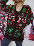 Women V-Neck Christmas Sweater