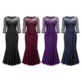 Women formal party fishtail maxi dress
