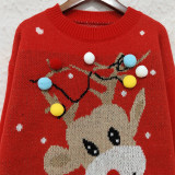 Women Fall/Winter Cartoon Deer Knitting Top with Knitting