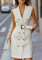 Women Sleeveless Blazer Dress with Belt Women Sleeveless Blazer Dress with Belt
