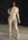 Women Autumn/Winter Solid Turtleneck Long-Sleeved Bodysuit with Covered Legs Two-Piece Set