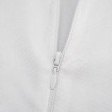 Women Autumn/Winter Stand Collar Zippered Top Shorts with Three-Piece Knee Pads