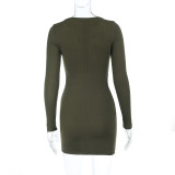 Women Casual Long-Sleeved Bodycon Dress