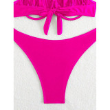 Women Sexy Two-Piece Solid Bikini