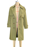 Women Oversized Trench Coat Maxi Turndown Collar Coat
