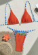 Women Colorblock Sexy Lace-Up Beach Bikini