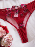 Women Mesh Floral Embroidered See-Through Briefs Sexy Lingerie