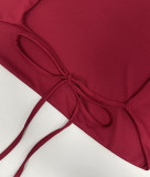 Women Sexy Halter Neck Backless Top and Shorts Two-Piece Set