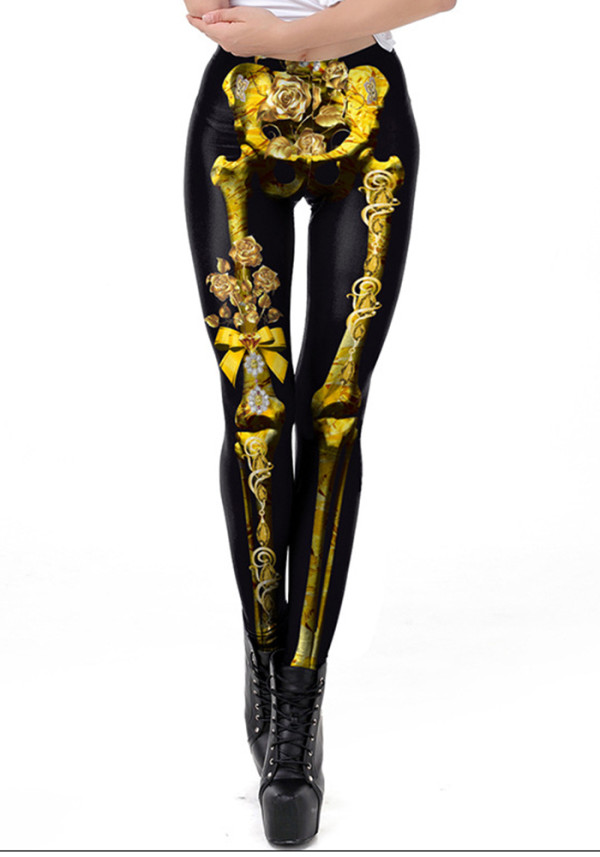 Halloween Skull Printed Pants