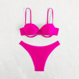 Women Sexy Two-Piece Solid Bikini