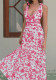 Women V-Neck Printed Beach Dress Two-Piece Set