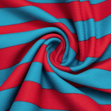 Women Contrast Striped Halter Neck Top and Capri Pants Two-Piece