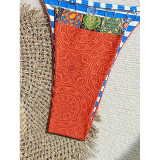 Women Colorblock Sexy Lace-Up Beach Bikini