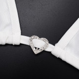 Women Fall Sexy Triangle Cup Hooded Long-Sleeved Jacket and Shorts Three-Piece