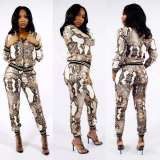 Women Printed Two-Piece Top and Pant Set