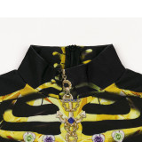 Halloween Skeleton Printed Bodysuit, Adult Halloween Parade Jumpsuit