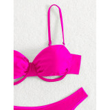 Women Sexy Two-Piece Solid Bikini