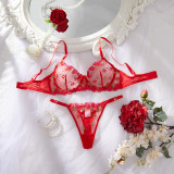 Women Mesh Floral Embroidered Underwire Bra Sexy Lingerie