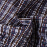 Women's Plaid Lace Trim Elastic Tie-Waist Trendy Woven Short Shirt Set