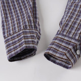 Women's Plaid Lace Trim Elastic Tie-Waist Trendy Woven Short Shirt Set