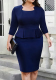 Plus Size Women's Solid Chic Elegant Fashion False Two-Piece Career Bodycon Dress