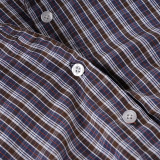 Women's Plaid Lace Trim Elastic Tie-Waist Trendy Woven Short Shirt Set