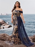 Plus Size Women's Sequin Sleeveless Formal Party Chic Slim Mermaid Long Gown