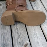 Stylish Brown Mid-Calf Boots with Chunky Sole Fashion Shorts for Women