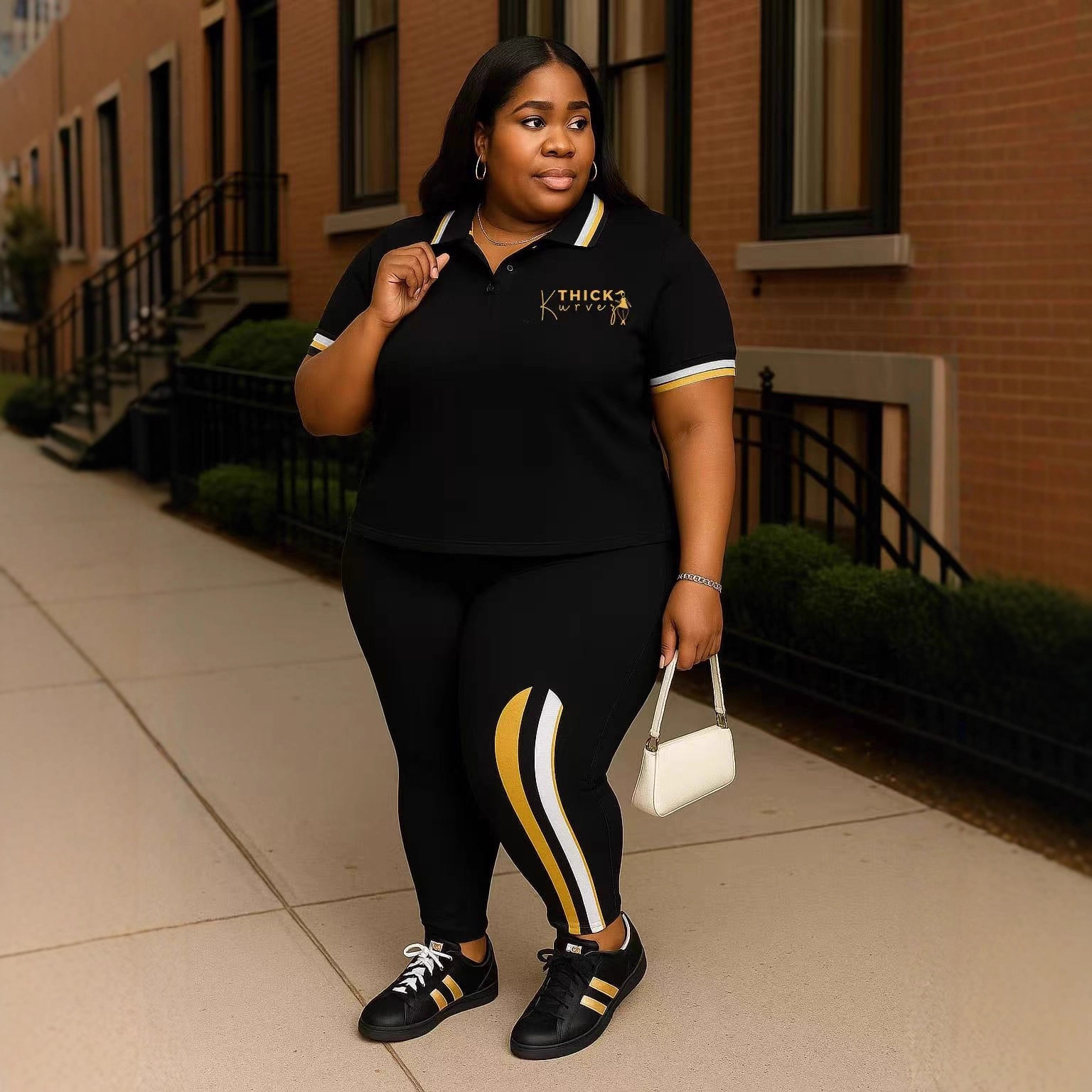 Plus Size Women's Fashion Casual Short Sleeve Two Piece Pants Set