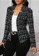 Women's Fashion Floral Print Plaid Slim-Fitting Blazer
