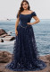 Plus Size Women's Elegant Sequin Patchwork False Two-Piece Mother of the Bride Dress