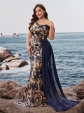 Plus Size Women's Sequin Sleeveless Formal Party Chic Slim Mermaid Long Gown