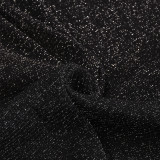 Women's T-shirt Autumn Winter Lightweight Slash-Shoulder See-Through Sexy Long Sleeve Top