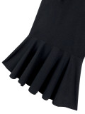 Women's Off-Shoulder Sexy Color-Blocking Party Dress with Flounce Hem Slim Fit Mermaid Evening Gown