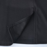 Women's Autumn Slit Stand Collar Slim-Fitting Patchwork Mesh Plaid Dress