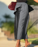 Women's Patchwork Mesh Fashion Wide-Leg False Two-Piece Casual Pants