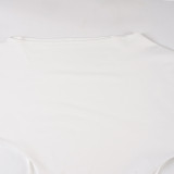 Women's Autumn Winter Solid Slash Shoulder Slim Fit Irregular Top