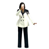 Women casual elegant lace Patchwork blazer and pant two-piece set