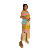 Women Casual Tassel Knitted Beach Dress