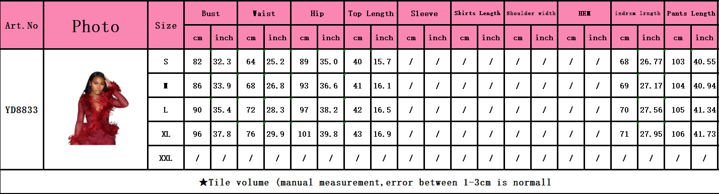 Women Sexy Mesh Feather Tassel Top and Pants Two-Piece Set