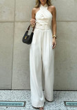 Summer Straight Halter Neck Jumpsuit Women's Clothing