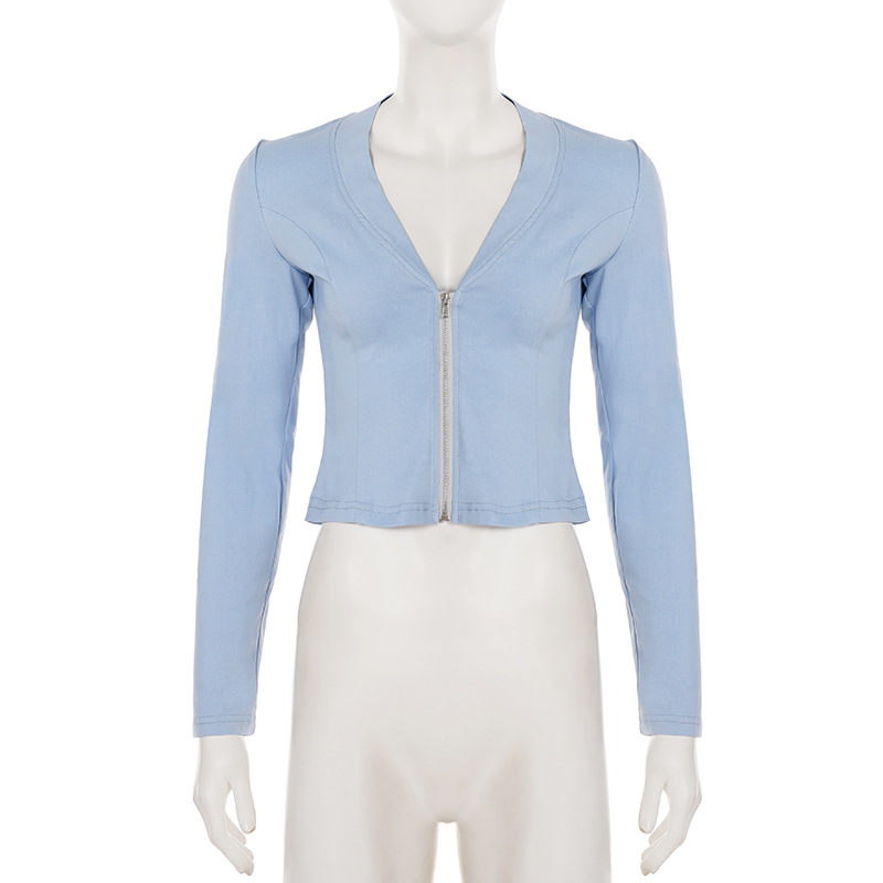 Women Casual Knitting V-Neck Long-Sleeved Zippered Hoodies and Sweatpants Two-Piece Set