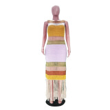 Women Casual Tassel Knitted Beach Dress