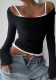 Women casual solid contrast color halter top T-shirt two-piece set